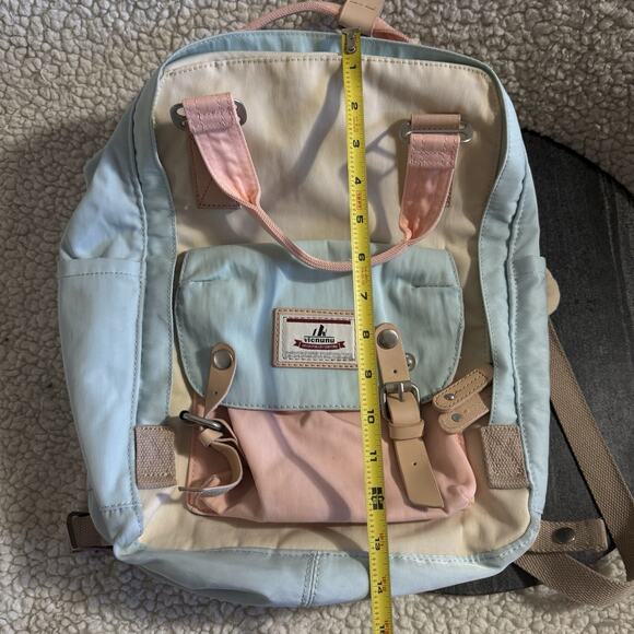 Color Block Pastel Vicnunu Adventure Backpack Pink Blue Pockets School Preppy - Picture 7 of 7